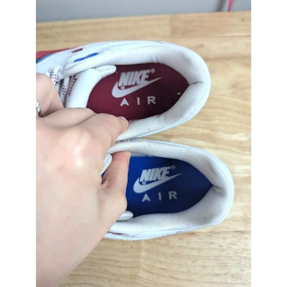 Nike | Air Max 1 Puerto Rico Pa'lante White Red Blue Sneakers Womens Size W 5.5